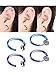 Mudder Non-pierced Ear Hoops Fake Earrings Nose Ring Ear Lip Clip Body Jewelry, 6 Colors, 12 Pieces