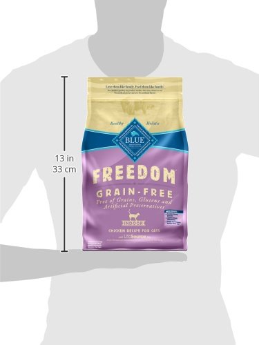 BLUE BUFFALO FREEDOM GRAIN-FREE ADULT DRY CAT FOOD, COMPLETE & BALANCED NUTRITION FOR INDOOR CATS, MADE WITH NATURAL INGREDIENTS, CHICKEN RECIPE, 5-LB. BAG