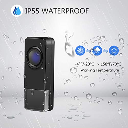 Wireless Doorbell Kit for Home Coolqiya Door Bell Chime with 2 Waterproof Transmitters and 2 Plug-in Receivers - Thumbnail 2