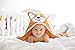 Baby Aves Premium Hooded Baby Towel, Rayon Made from Bamboo, Free Washcloth, Registry Gift, 35x35 for Newborns, Infants, Toddlers & Kids, for Boys & Girls at Bath, Pool & Beach (Orange)