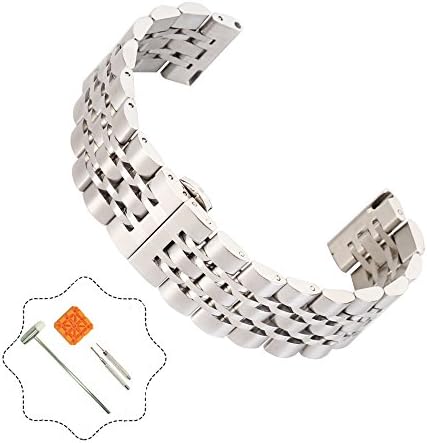YDSCC for Gear S3 Bands Large Wrist, 22mm Stainless Steel Metal Replacement Strap for Samsung Gear S3 Frontier / S3 Classic Sports Smart Watch ,Silver