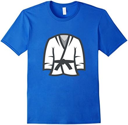 Mens Karate Emoji T-Shirt Robe Martial Kickbox Sensei Black Belt Large Royal Blue