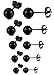 ORAZIO 10 Pairs 316L Stainless Steel Round Ball Stud Earrings, Assorted Sizes 3-7mm