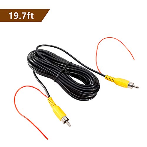 Backup Camera Wire RCA Video Cable,YQMAJIM 19.7 Ft Back Up Camera Cable Rear View Camera Extension Cable Video Cable with Trigger Cable (19.7FT)