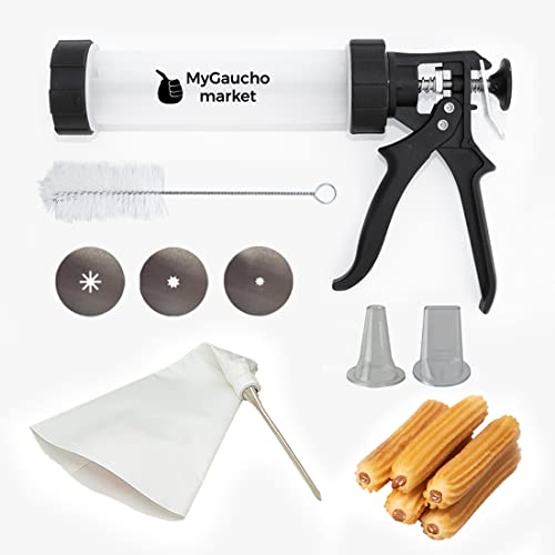 Churro Maker Kit Gun. Holds 1 lb of Dough. + Churro Filling Piping Bag