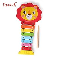 Xylophone for Baby 1-6 Year Old - iwood Kids Musical Instruments for Learning Education, Musical Toys for Toddlers[Lion]