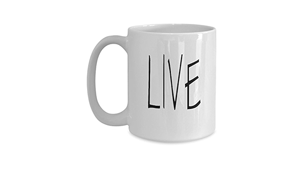 Amazon Com Live Mug Live The Life You Imagine With This Large 15 Oz Coffee Cup Kitchen Dining