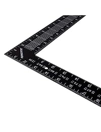 POWERTEC 80008   Cuadro cuadrado de acero en forma de L   24.0 x 16.0 in   Acero Premium   Índice estándar y métrico   Medición de precisión   El mejor regalo para cualquier tienda de carpintería