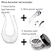 New Upgraded Wine decanter set, NO AIR BUBBLES Hand-Blown Sturdy 100% Lead Free Glass Carafe Aerator & BONUS FREE WINE POURER AERATOR PLUS Stainless Steel CLEANING BEADS Included