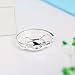 Winuxury Women's Elegant 925 Sterling Silver Small Cat Rings Genuine Evening Party Finger Ring