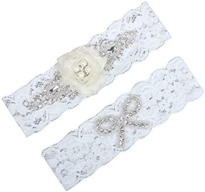 Women's Luxury Rhinestones and Handmade Ribbon Garter, Bridal Leg Band, Wedding Garter