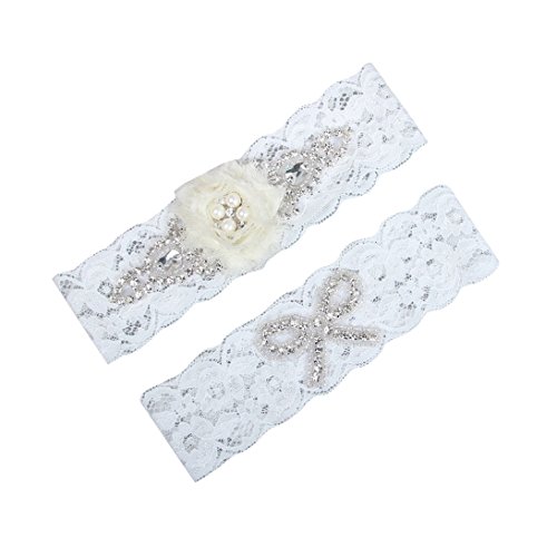 Women's Luxury Rhinestones and Handmade Ribbon Garter, Bridal Leg Band, Wedding Garter