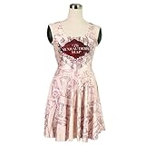 ZKCostume Womens Sexy Sleeveless Above Knee Tank Pleated Mini Dress (Marauder Map)
