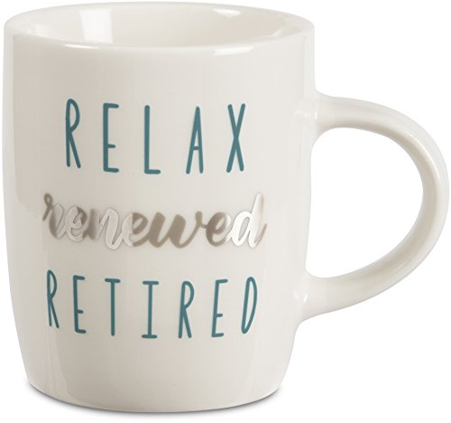 Pavilion - Relax Renewed Retired - Silver & Teal - 5 oz Mini Expresso Coffee Mug