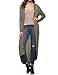 Begonia.K Women's Long Sleeve Open Front Lightweight Maxi Hooded Duster Cardigan