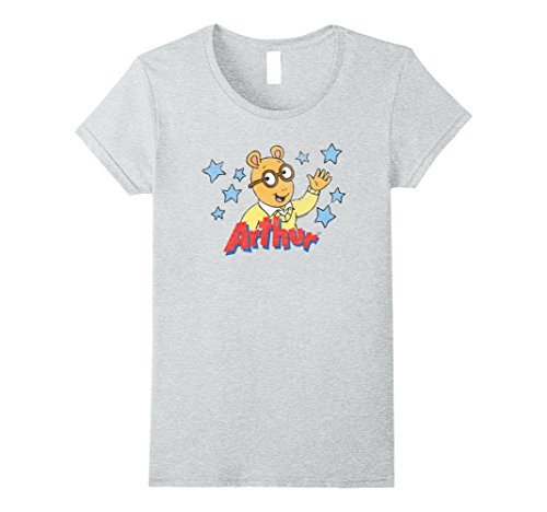 Womens Arthur Distressed Arthur With Logo & Stars Small Heather Grey