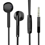 in Ear Earbuds, Pwow Wired Earphones with Microphone Stereo Headphones for Running Workout Gym Black 
