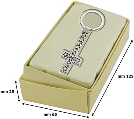 Ten Cross keychain with crystals cod.EL7676 cm 10x3,2x1h by Varotto & Co, Steel - Image 3
