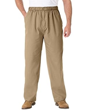 Men's Big & Tall Full Elastic Twill Knockarounds With Button Front