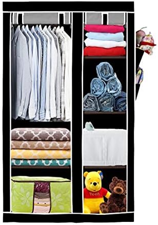 VOUCH Iron Twin Doow Rack Plain Door Organizer, Black and Grey (V_4201_Blk-Gr_Plain)