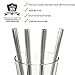 Reuseable Stainless Steel Boba Straws | Smoothies Milkshake Drinking Bubble Tea Metal Jumbo Wide Fat | Set of 4 + Cleaning Brush + Travel Linen Pouch
