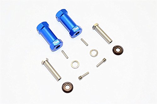 Axial RR10 Bomber Upgrade Parts Aluminum Wheel Hex Adapters 29mm Width (Use For 4mm Thread Wheel Shaft & 5mm Hole Wheel) - 1Pr Set Blue