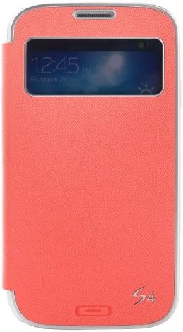 TRYIT TRYS4SVCPNK S-View Flip Cover Folio Case with a Pocket and a Standing Function for Samsung Galaxy S4 - 1 Pack  - Retail Packaging - Coral Pink