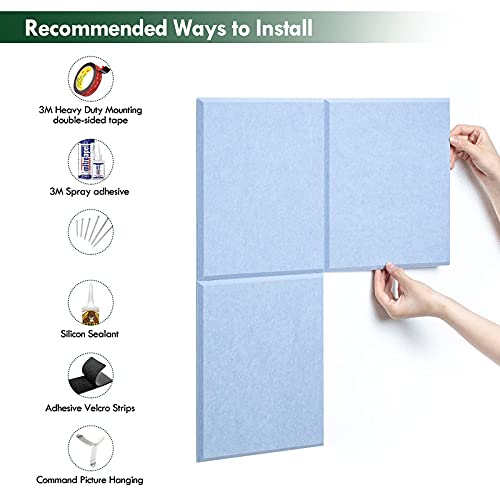LinkChance 12 Pack Acoustic Panels, Studio Soundproof Padding Wall Art Decorative Tiles (Not Foam) 12\