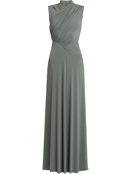 Alberta Ferretti Jersey-Knit Gathered Surplice Maxi Dress Alberta Ferretti Jersey-Knit Gathered Surplice Maxi Dress