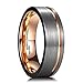 King Will Loop Tungsten Carbide Wedding Ring 7mm/8mm Rose Gold/Gold Line Grooved Flat/Dome Style