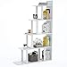 Tribesigns 5-Tier Bookshelf, White Ladder Corner Bookshelf Stepped Bookcase, Modern L Shaped Display Shelf Unit Storage Organizer, 40 x 12 x 63 Inch (White)