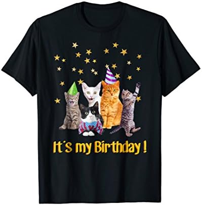 Happy Mazza BirthdaysIts my Birthday cute cats Meow T-shirt T-ShirtOEKO-TEX STANDARD 100