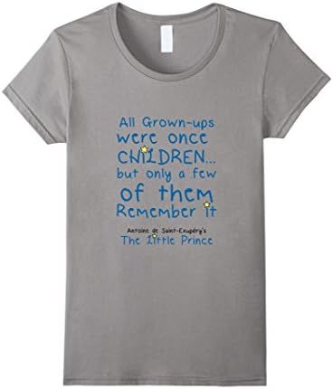 Womens The Little Prince Book Quote T Shirt Large Slate