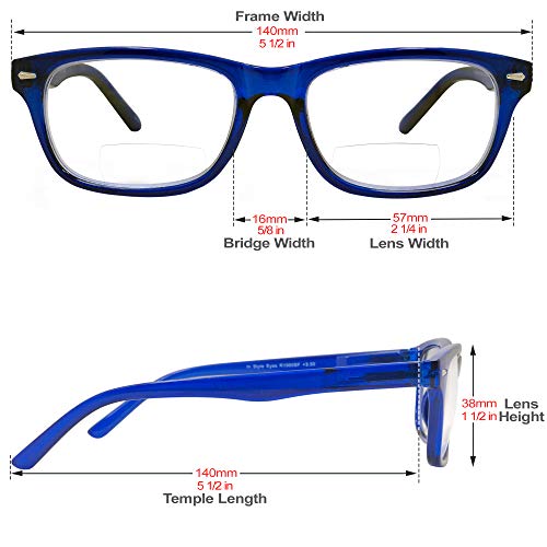 In Style Eyes Seymore Retro BiFocal Reading Glasses Clear Rose 2.00