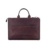 INCARNE - Leather Laptop Bag with Handle and Zipper