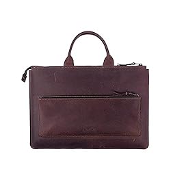 INCARNE - Leather Laptop Bag with Handle and Zipper