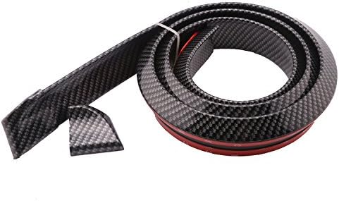 EVAJULLY 1.5m(4.9ft) Car Styling Rubber Rear Bumper Trunk Lip Spoiler Body Kit Trim Sticker Universal Splitter Chin