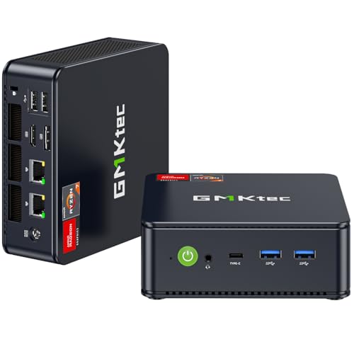 GMKtec [3 Years Cover AMD Mini PC Ryzen 7 7730U (Beats 7430U/5825U, 8C/16T up to 4.5GHz) M5 Ultra Micro PC 32GB DDR4 512GB M.2 SSD, with WiFi6E, 2 x 2.5G LAN, Triple 4K Screen, USB C for Gamer