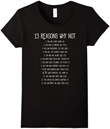 Womens 13 Reasons Why Not Helpful Christian T-Shirt Medium Black