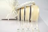 Ivory Organza Ribbon With Satin Edge-25 Yards X 3/8 Inches