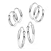 Silverline Jewelry 3 Pairs Sterling Silver 10mm 12mm 14mm Small Endless Continuous Unisex Hoop Earrings for Cartilage Nose and Lips