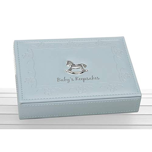 Adelbrook Blue Faux Leather Baby Boy Keepsake Box