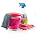 Large Foldable Pail Bucket Collapsible Buckets Multi Purpose for Beach, Camping Gear Water and Food Jug, Dog Bowls, Cats, Dogs and Puppys, Camping and Fishing Tub, (2 Gallons)