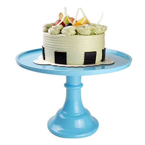 Round Cake Stand 11" Cake Display Rotating Stand Dessert Cupcake Revolving Turntable Display Tray for Graduation,Wedding,Birthday,Party,Anniversary,Ceremony (1Pack, Baby Blue)