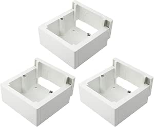 Pack de 3 cajas de superficie enlazable 85x85x42mm ...