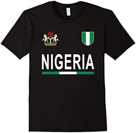 Mens Nigeria Cheer Jersey 2017 - Football Nigerian T-Shirt Large Black