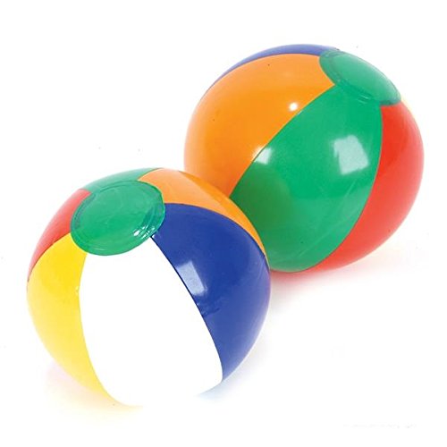 Inflatable 6" Multi-Color Rainbow Beach Balls - Luaus, Pool Parties, Decor, Party Favors, Games (Pack of 12)