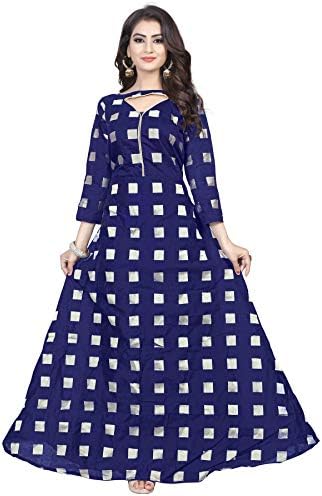 Rangrasiya Corporation Women's Chanderi Cotton Anarkali Gown