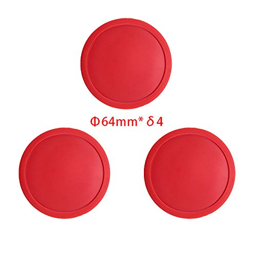 16PCS Amersumer 2.5" Home-sized Red Air Hockey Replacement Table Pucks For Game Tables, Equipment, Accessories. (Red)