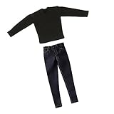 MonkeyJack 1:6 Long T-Shirt Jeans Pants for 12'' Hot Toys Dragon TTL Male Action Figure